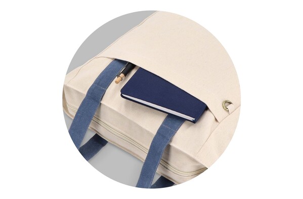 Sac carrier Canvas InSideOut Reuuz 33 x 42 x 10 cm - Ecru / Bleu gris