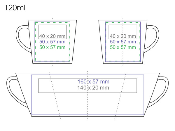 Porcelanasta skodelica Victor, 120 ml - 120 ml