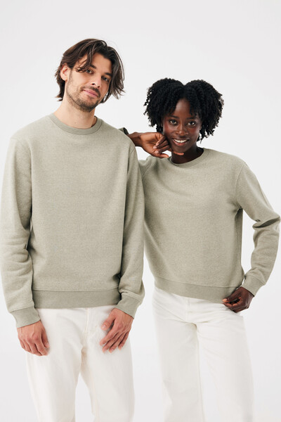 IQONIQ Torla recycled cotton crew neck - Light Heather Green / M