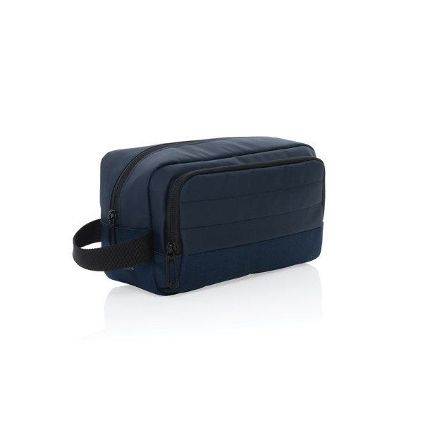 Trousse de toilette en rPET AWARE™ Armond - Bleu Marine