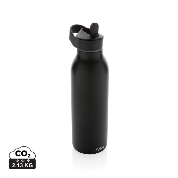 Avira Ara RCS fliptop fľaša z rec. Nehrdz. ocele 500 ml - Čierna