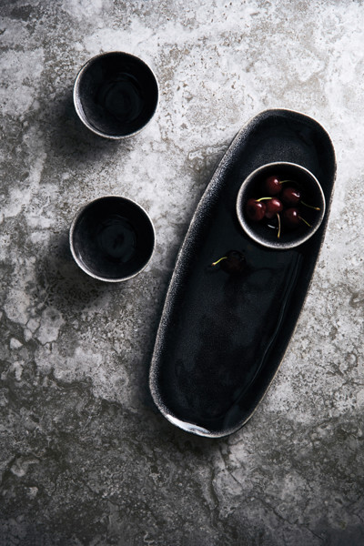 Vinga Nomimono serving set, stoneware handmade - Black