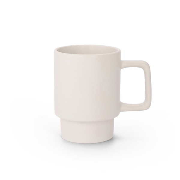 KUERTEN. Caneca de cerâmica com acabamento mate 330 mL - Branco Pastel
