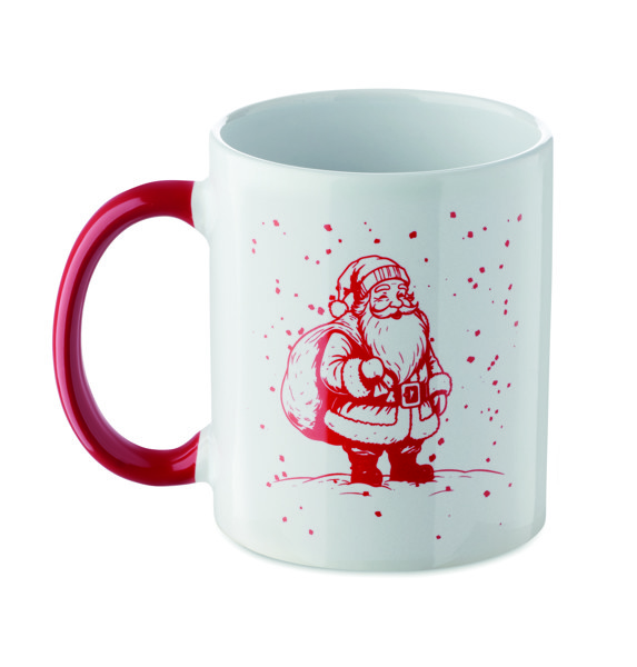 Mug de Noël en céramique 300ml Festimug - Blanc / Rouge