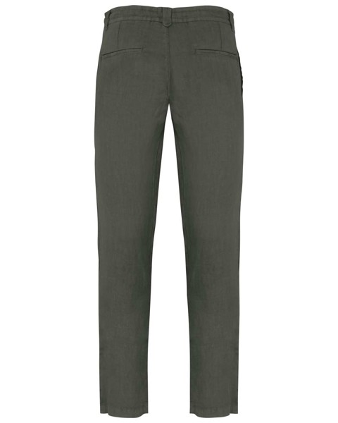 Eco-Friendly Men's Linen Washed Effect Trousers - 40
