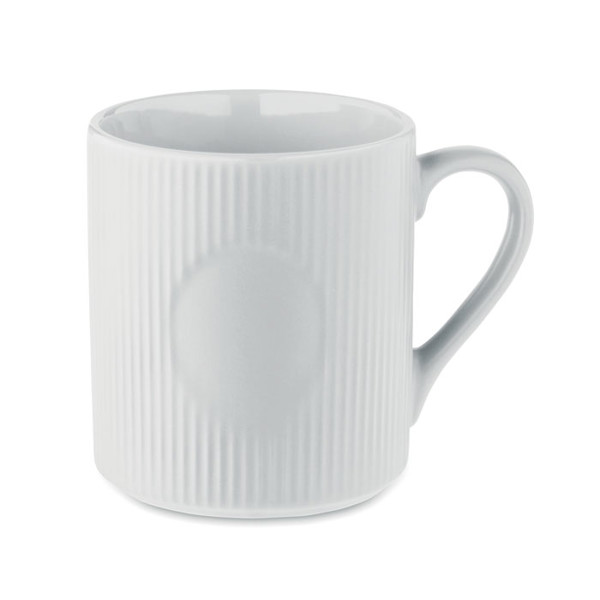 Ribbed ceramic mug mat 340 ml Ribmug - White