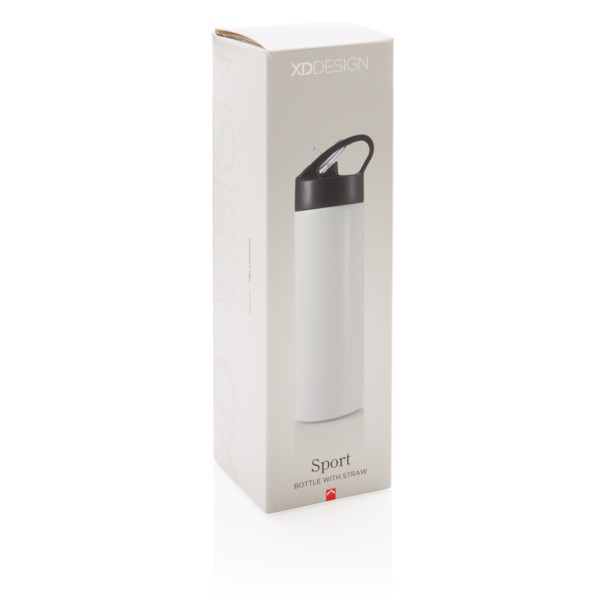 Xd Xclusive sport bottle,straw,500 ml - White