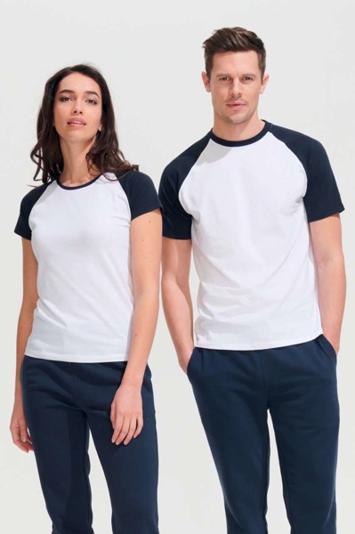 Sol's Funky - Men's 2-Colour Raglan Sleeves T-Shirt - White / Black / 3XL