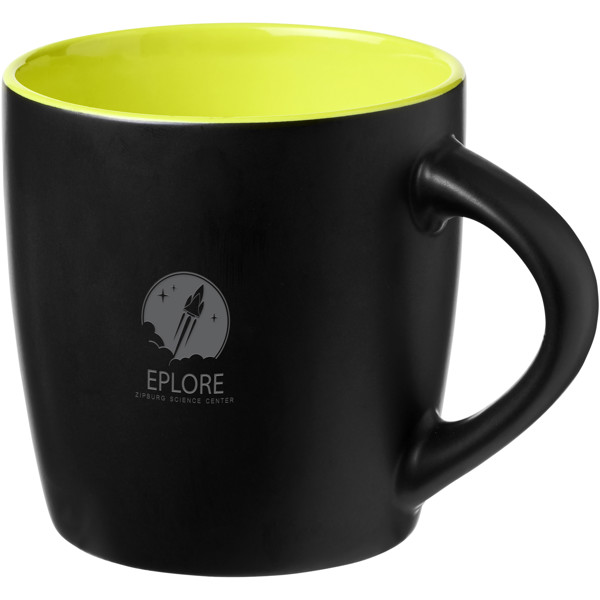 Tazza in ceramica Riviera da 340 ml - Nero / Lime