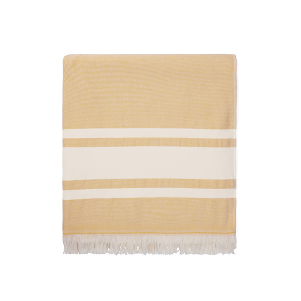 Brisača za hamam Vinga Tolo 180x80cm, 360gsm - Rumena / bela