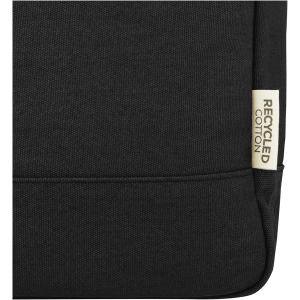 Sac à dos pour ordinateur portable Joey de 15 L en toile recyclée GRS 15 pouces avec dessus enroulable - Noir