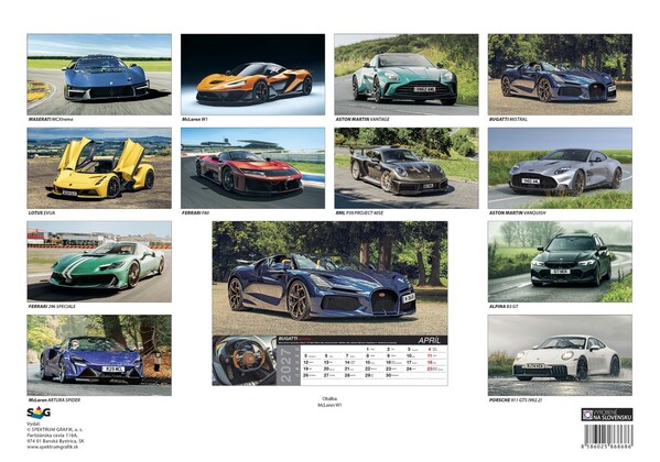 Nástenný Kalendár Fast Cars 2027