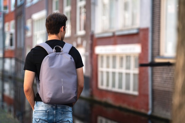 Sac à dos antivol Bobby Soft - Gris / Bleu