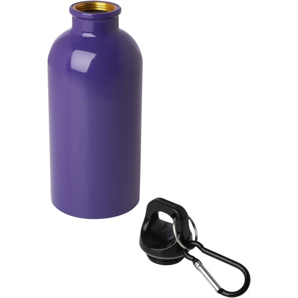 Borraccia da 400 ml in acciaio inossidabile certificato RCS a parete singola con moschettone Oregon - Viola