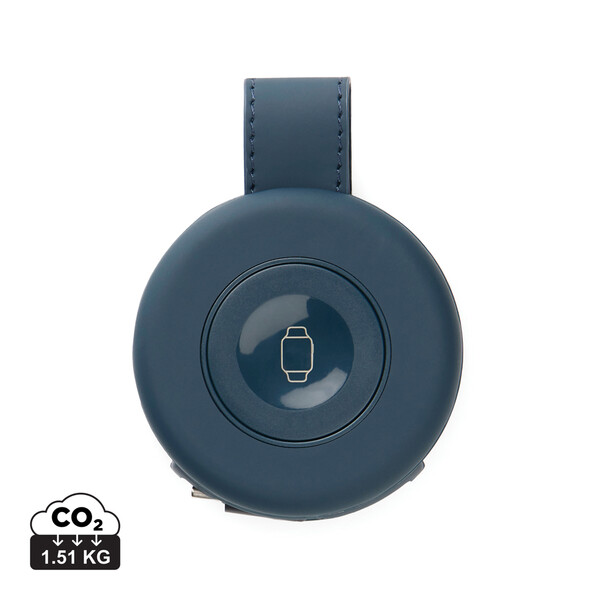 VINGA Baltimore RCS Chargeur de voyage sans fil 2-en-1 15W - Bleu Marine