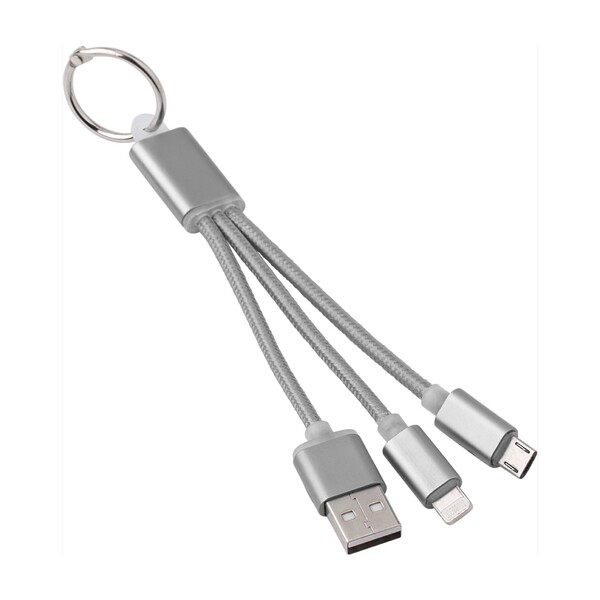 Charging cable Alvin | 3-in-1 - silver