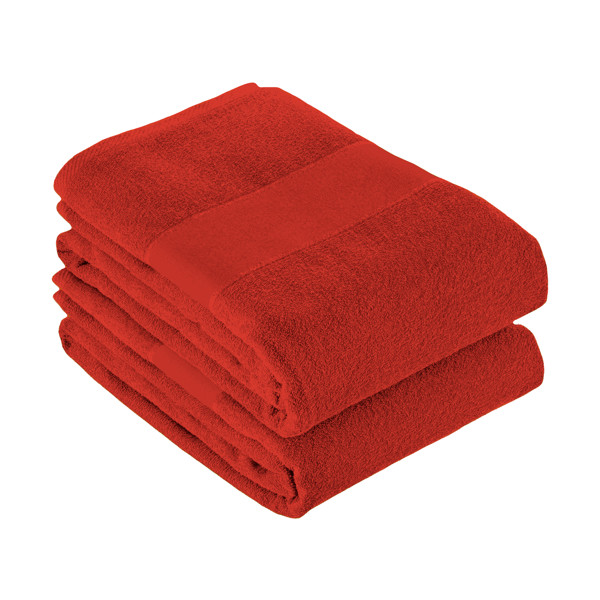 Terry Cotton Towel With Printable Band - Red