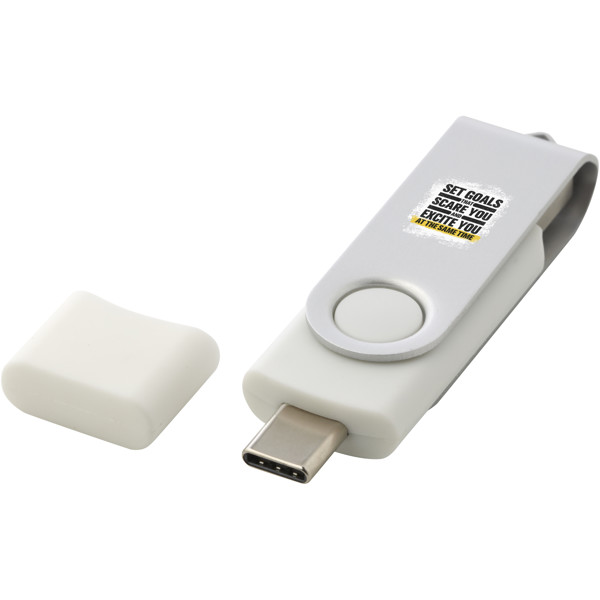 USB Tipo C OTG giratória - Branco / 8GB