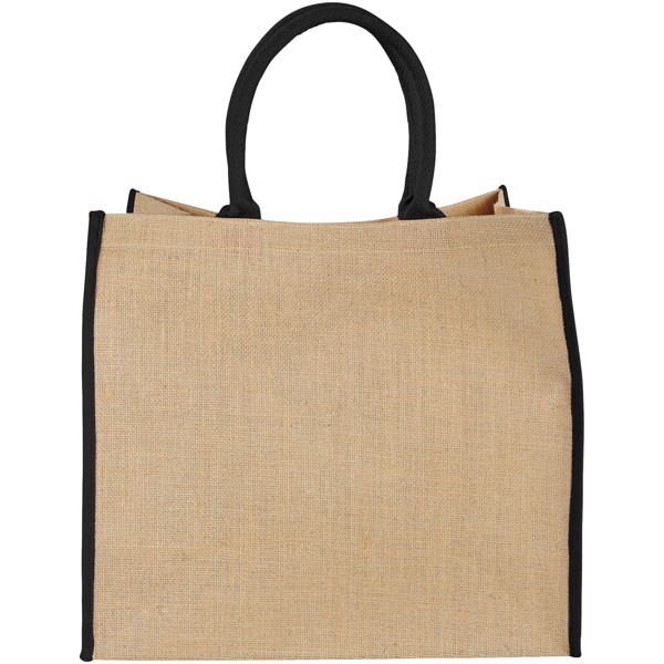 Grand sac shopping en jute Harry 25L - Naturel / Noir