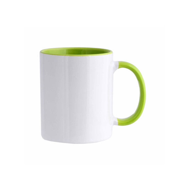 Caneca De Cerâmica Bicolor Para Sublimação - Verde Claro