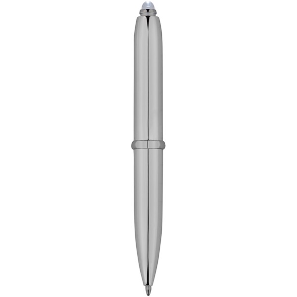 Xenon stylus ballpoint pen with LED light - White / Silver