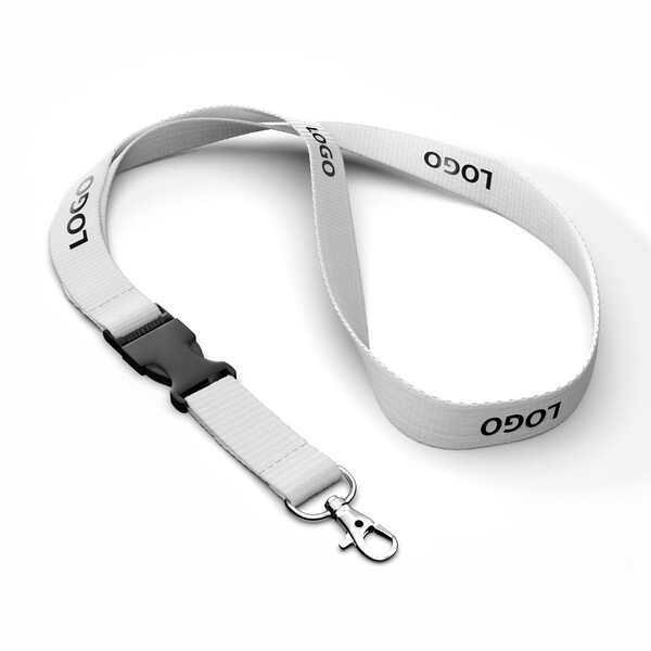 Detachable Corn starch screenprint lanyard - 20mm width / Metal carabiner