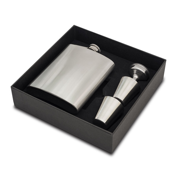 Lucan hip flask set - Silver