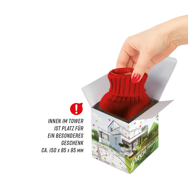 Tower advent calendar, grass paper, mini alpine milk chocolate bars