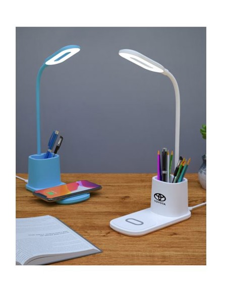 Multifunkční bezdrátová nabíječka s LED lampou - WHITE