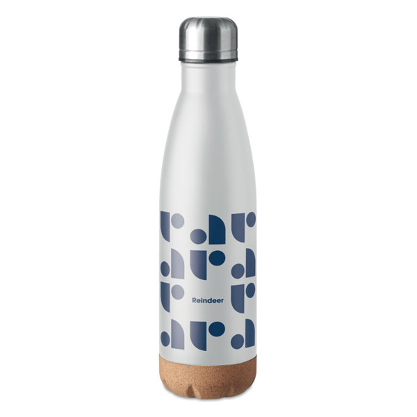 Double wall bottle 600 ml Aspen Cork - White