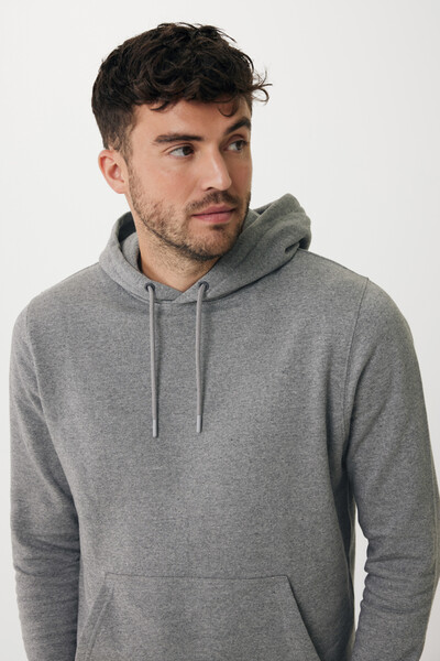 Lehká mikina s kapucí Iqoniq Rila z recykl. bavlny - Light Heather Anthracite / XXS