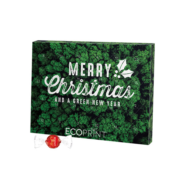 Advent calendar eco XL, cardboard inlay, Lindt LINDOR milkballs | 24 Lindt LINDOR milk balls, 300 g