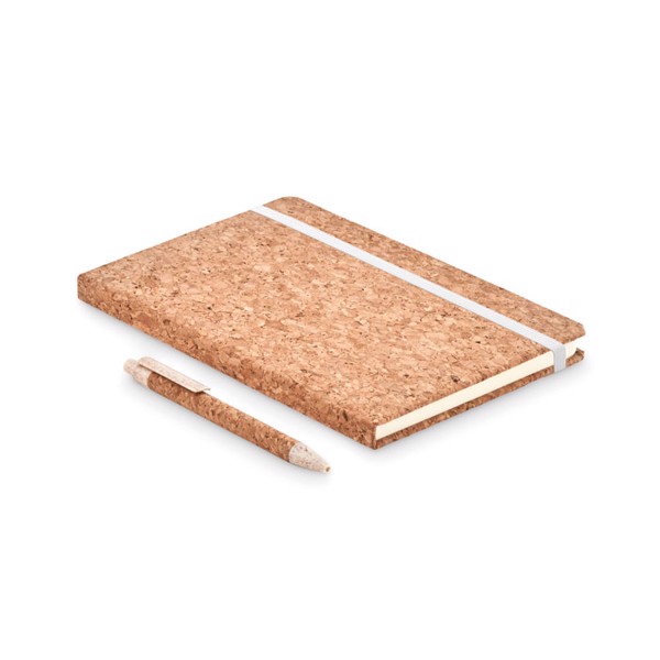 A5 cork notebook with pen Suber Set - Beige