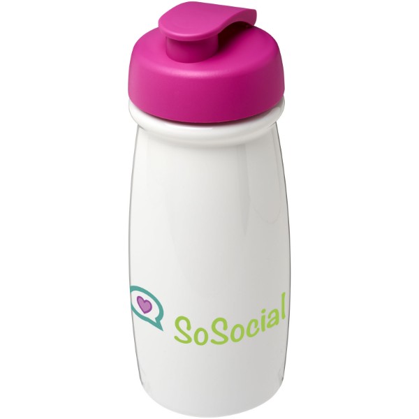 Sportovní láhev s vyklápěcím víčkem H2O Pulse® 600 ml - Bílá / Růžová