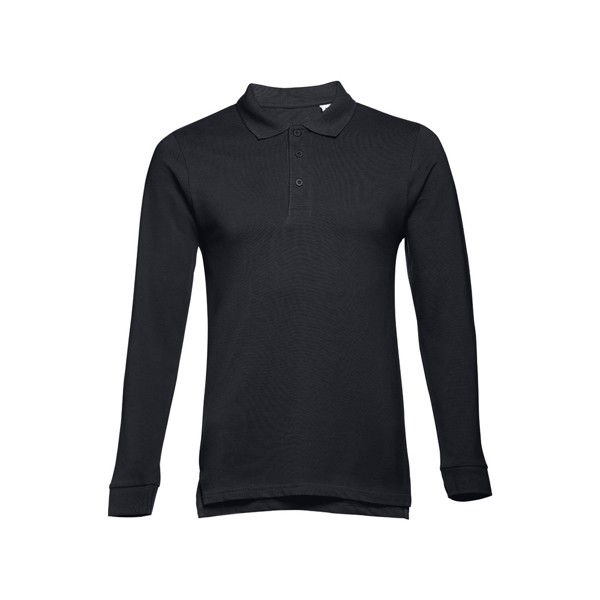 THC BERN 3XL. Polo de manga comprida para homem - Preto / 3XL