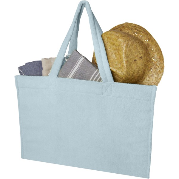 Siam GRS-recycelte Strandtragetasche aus Frottee 13 L - Cloud Blue