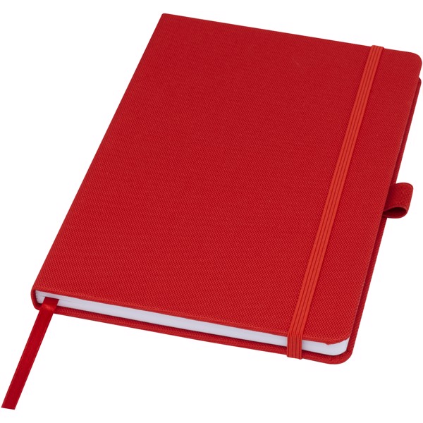Caderno A5 de papel reciclado com capa RPET "Honua" - Vermelho