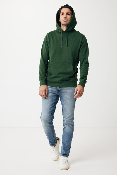 Ľahká mikina s kapucňou IQONIQ Rila z recykl. bavlny - Forest Green / XXL