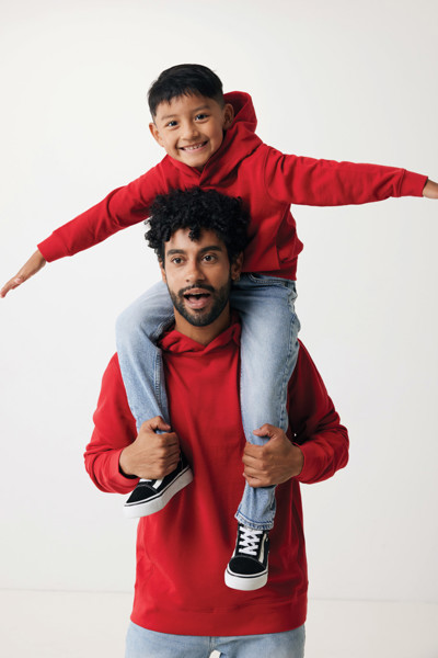 Iqoniq Yengo φούτερ από ανακυκλωμένο βαμβάκι με κουκούλα και πλαϊνές τσέπες - Red / S