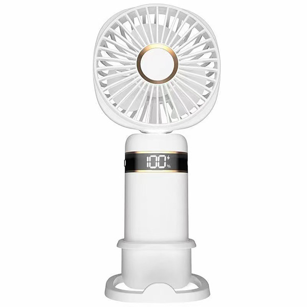 Mini fan with LED display - WHITE