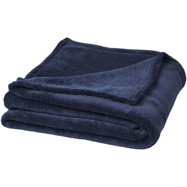 Bay extra soft coral fleece plaid blanket - Dark Blue