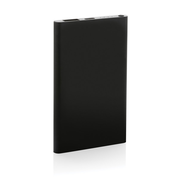 Powerbanka 4000mAh s USB C z RCS recykl. plastu a hliníka - Čierna