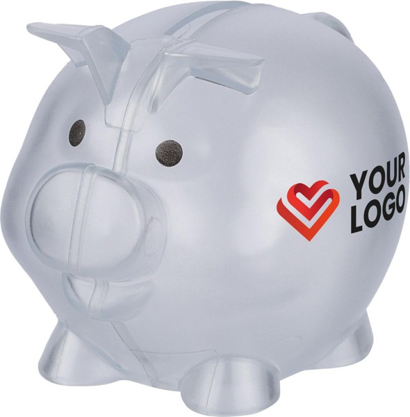 Recycled PS plastic piggy bank Vivi - Red