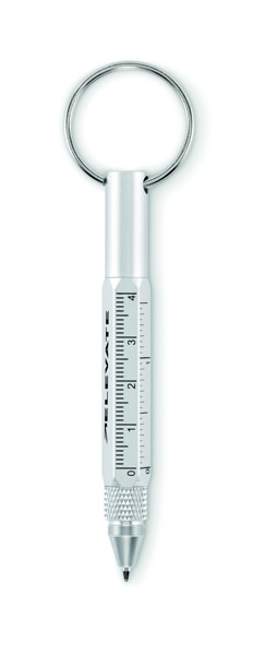 Schlüsselring Kugelschreiber Twen - Mattsilber