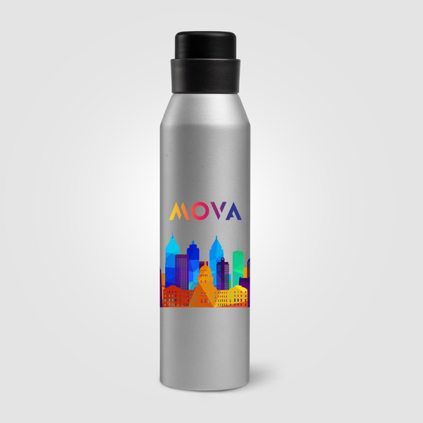Norse - 680 ml Bouteille de sport en aluminium recyclé - Argent / Sérigraphie
