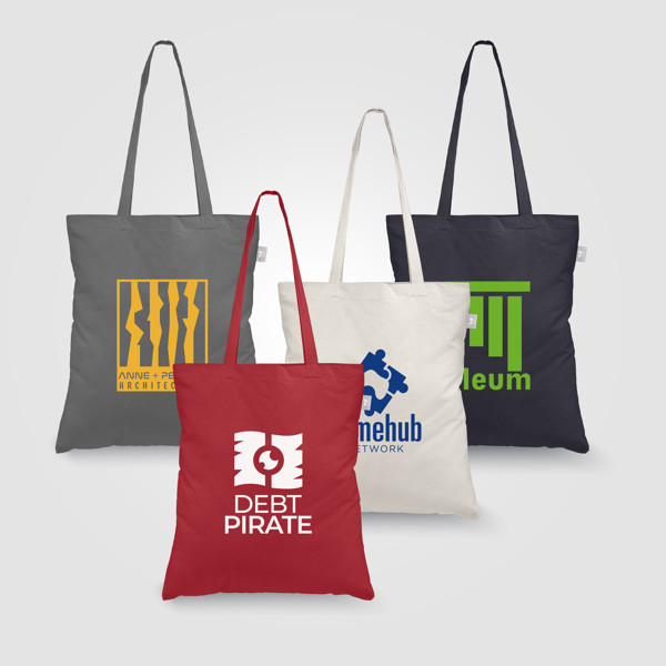 1 lot de 50 Sacs shopping en tissu de coton recyclé personnalisable 140 gsm- Goldstar/Goodpens