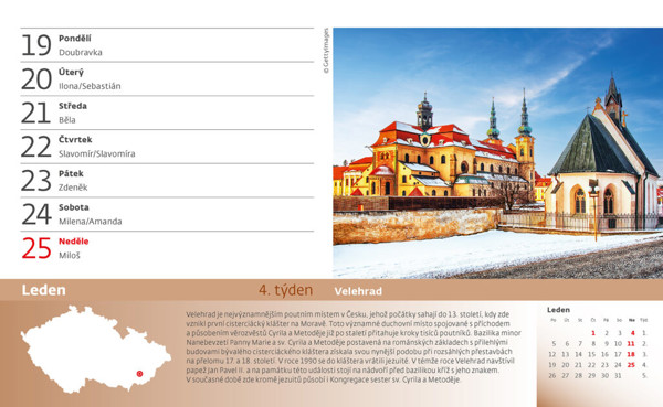 Stolní kalendář 55 turistických nej Čech, Moravy a Slezska 2026
