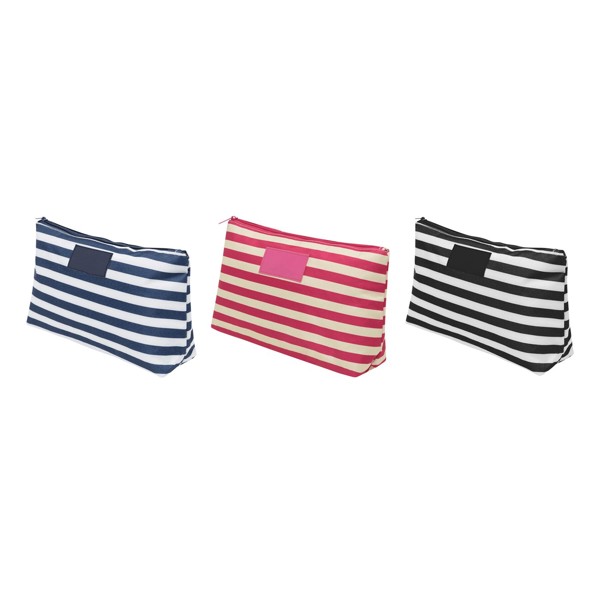 Kulturbeutel Stripy - Beige / Pink