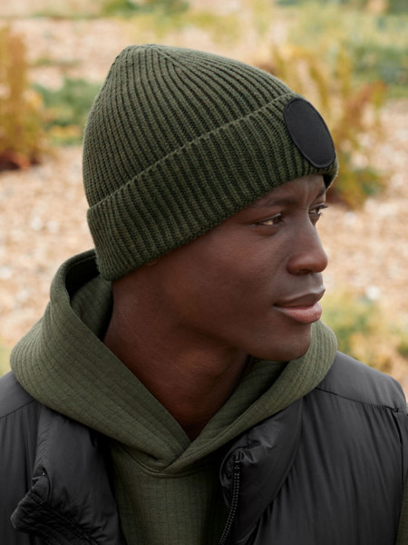 Circular Fashion Patch Beanie - Graphite Grey / Black