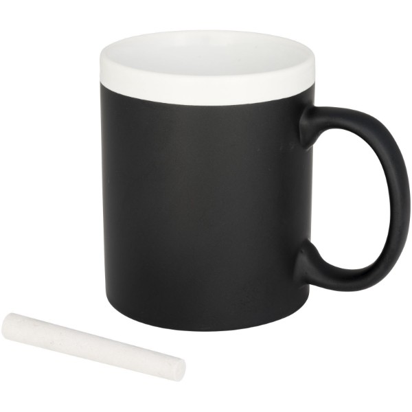 Chalk-write 330 ml ceramic mug - White